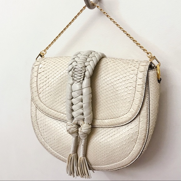 ALTUZARRA Ghianda Cream Ivory Exotic Python Snakeskin Braided Leather Bag - Picture 5 of 12